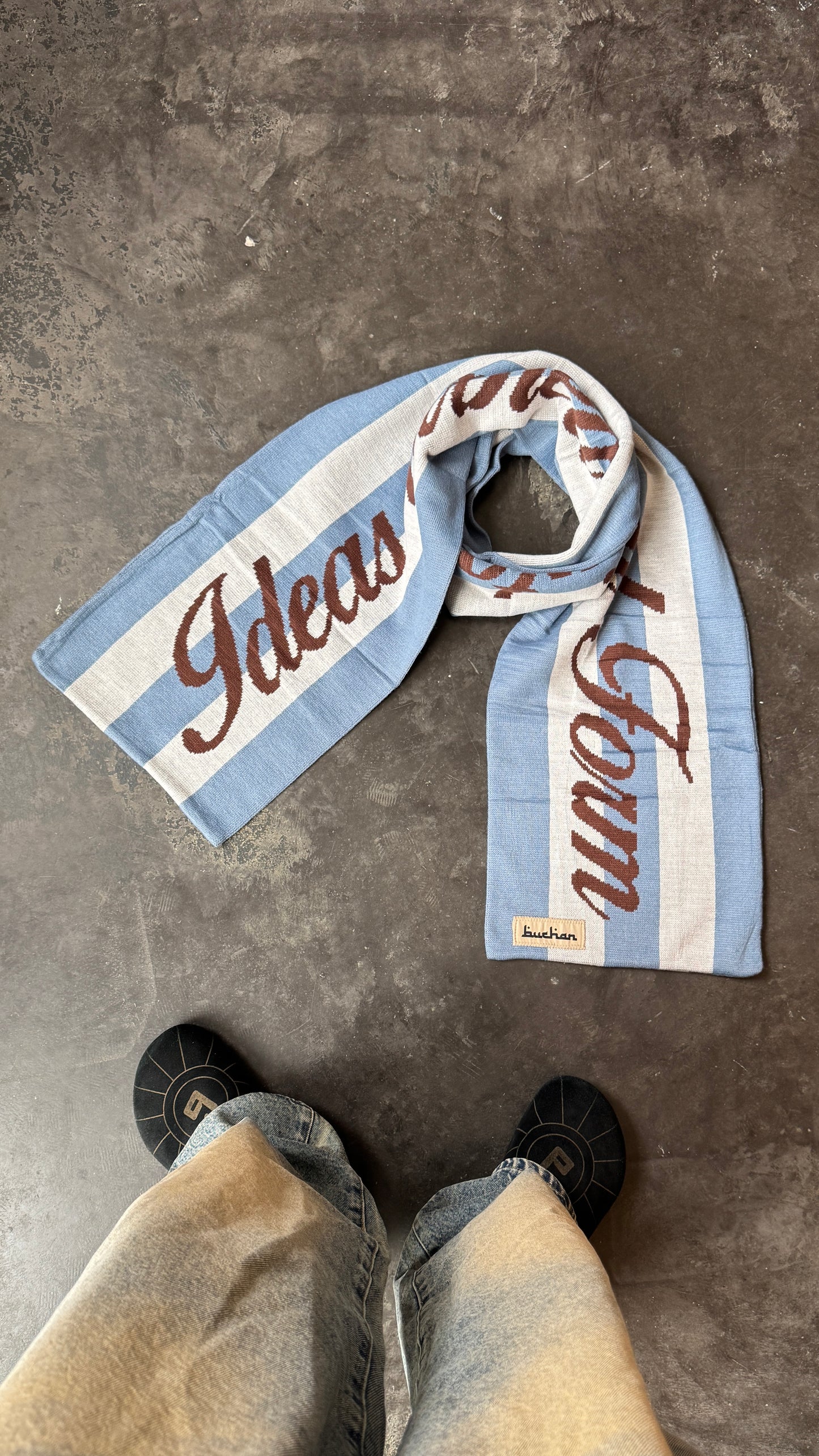 Quote Scarf - Blue/White