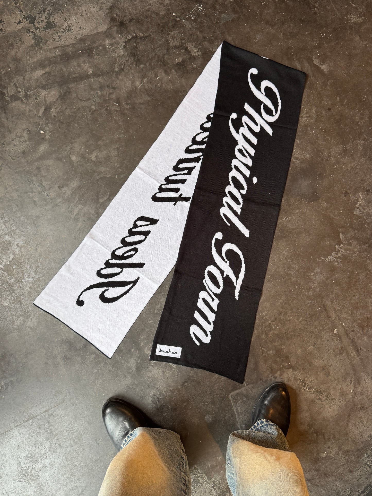 Quote Scarf - Black