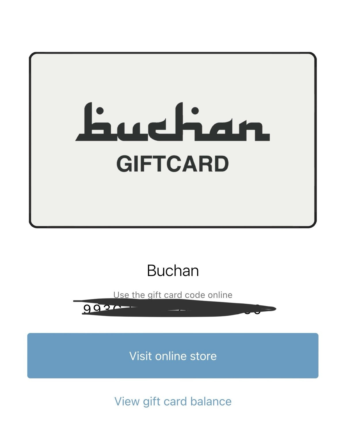 Buchan Gift Card